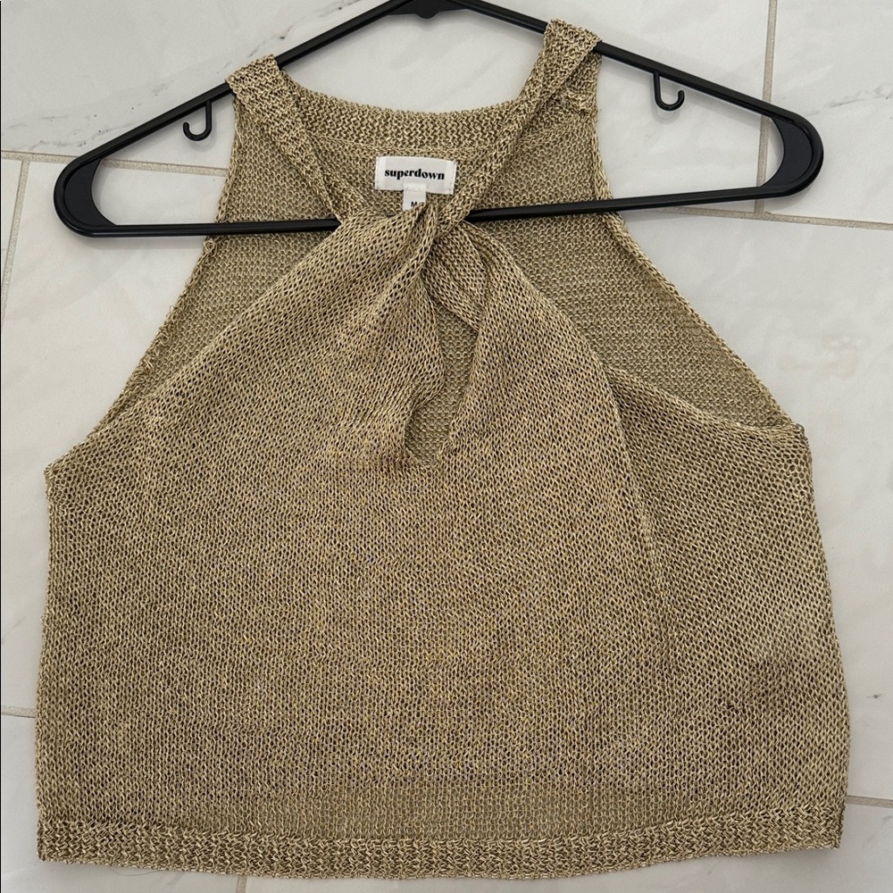 superdown Gold Knit Tank Top